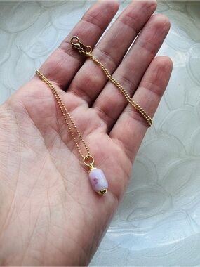 Pink Quarts Gemstone Necklace